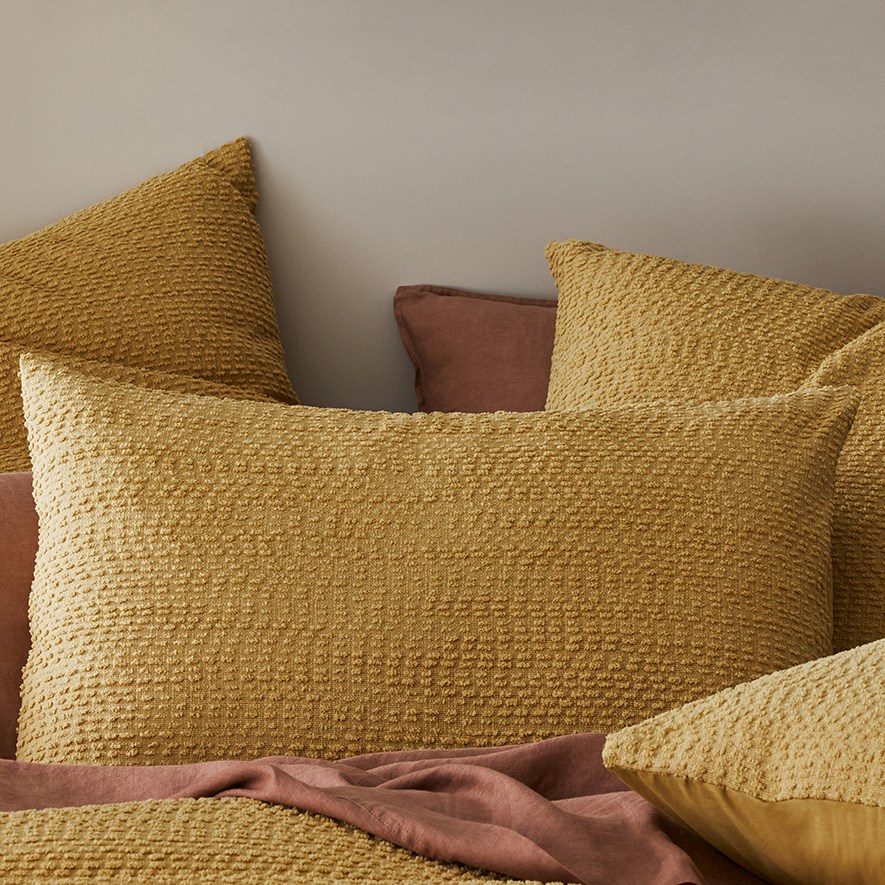 Home Republic Bree Boucle Mustard Pillowcase Adairs