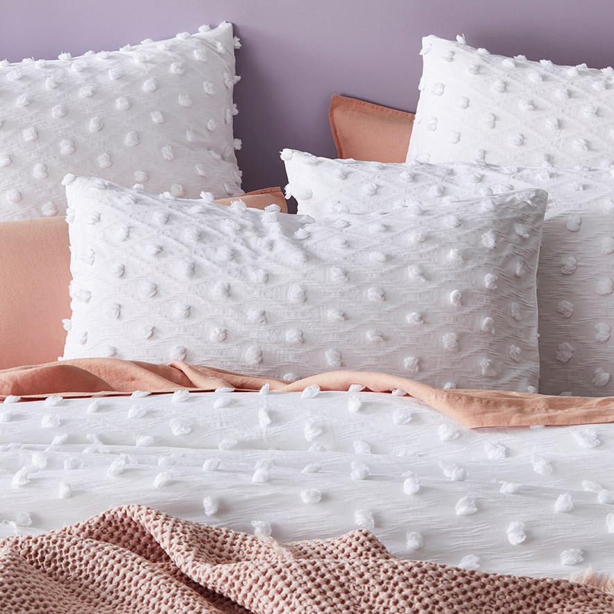 Demi Tufted White Pillowcase Adairs