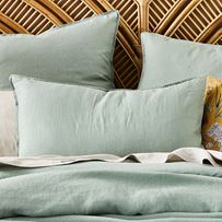 Vintage Washed Linen Eucalyptus Pillowcase