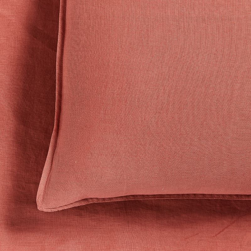 Vintage Washed Linen Rouge Pillowcase