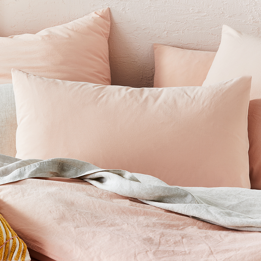 Stonewashed Cotton Apricot Pillowcase Adairs