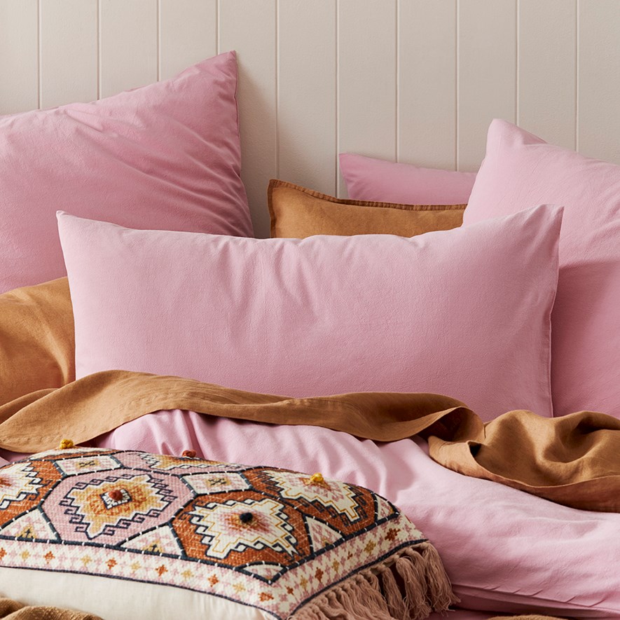 Stonewashed Cotton Fairy Floss Pillowcase Adairs