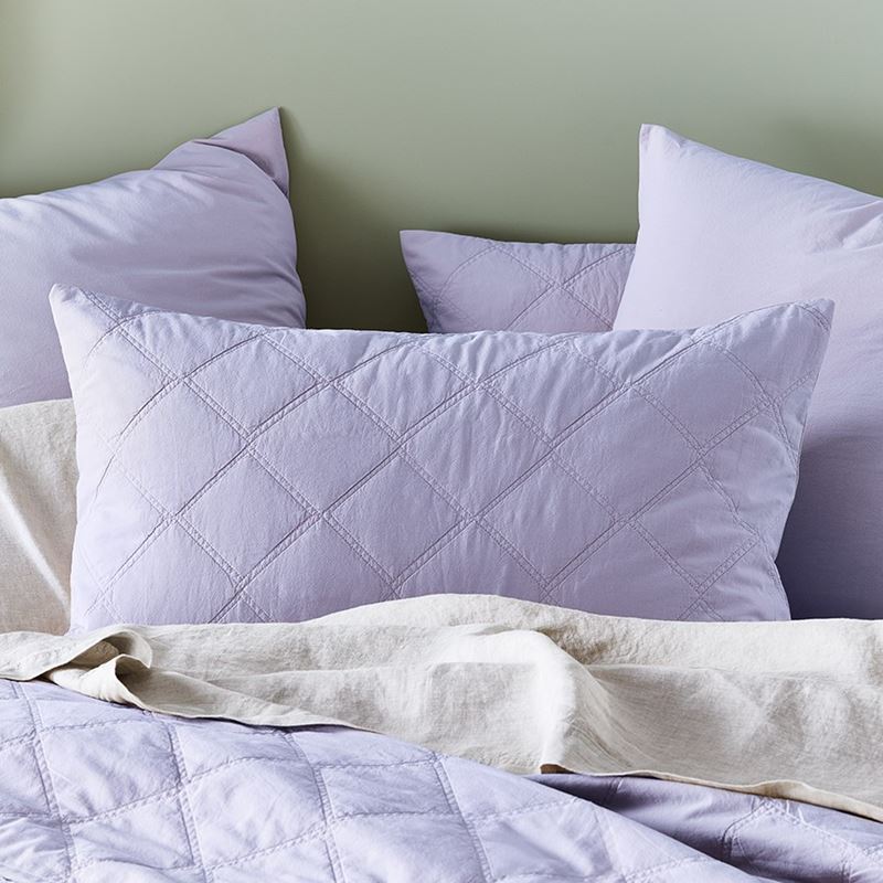 Stonewashed Cotton Orchid Quilted Pillowcase