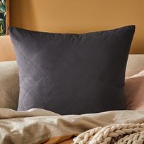 Stonewashed Cotton Charcoal Quilted Pillowcase