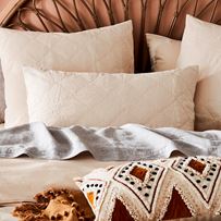 Stonewashed Cotton Sand Quilted Pillowcase