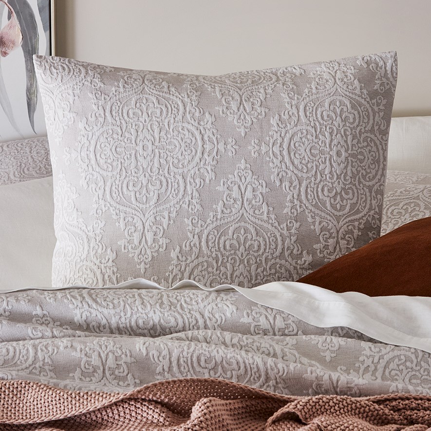 Mercer Reid Adeline Jacquard Silver Pillowcase Adairs