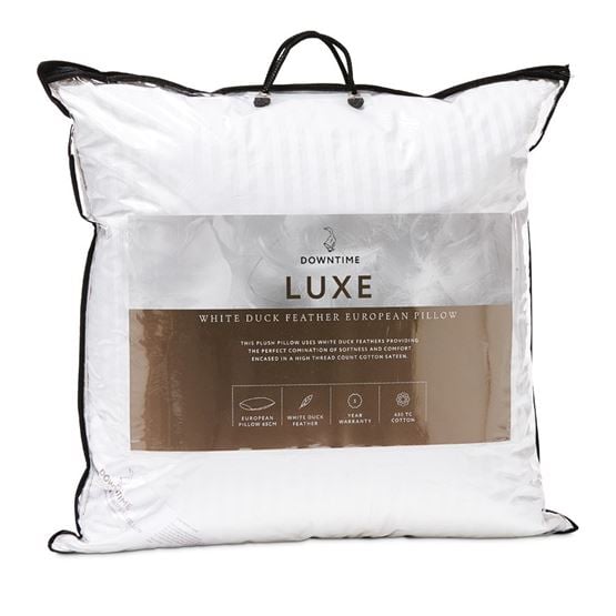Luxe White Duck Down - European Pillow