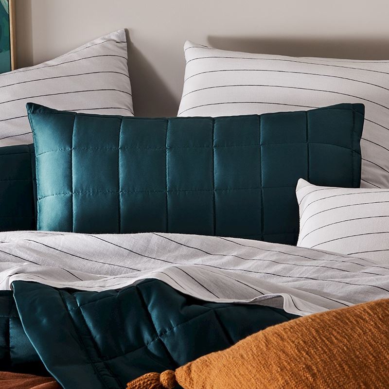 Alma Deep Teal Quilted Coverlet Separates