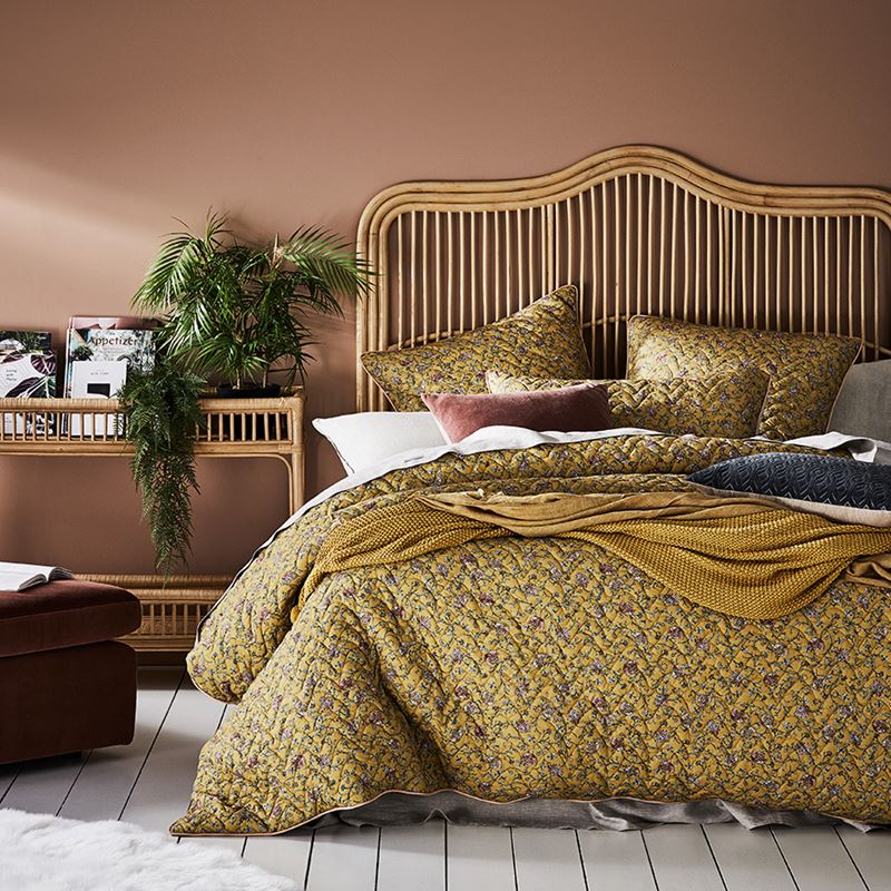 Kavali Queen Mustard Quilted Quilt Cover Separates