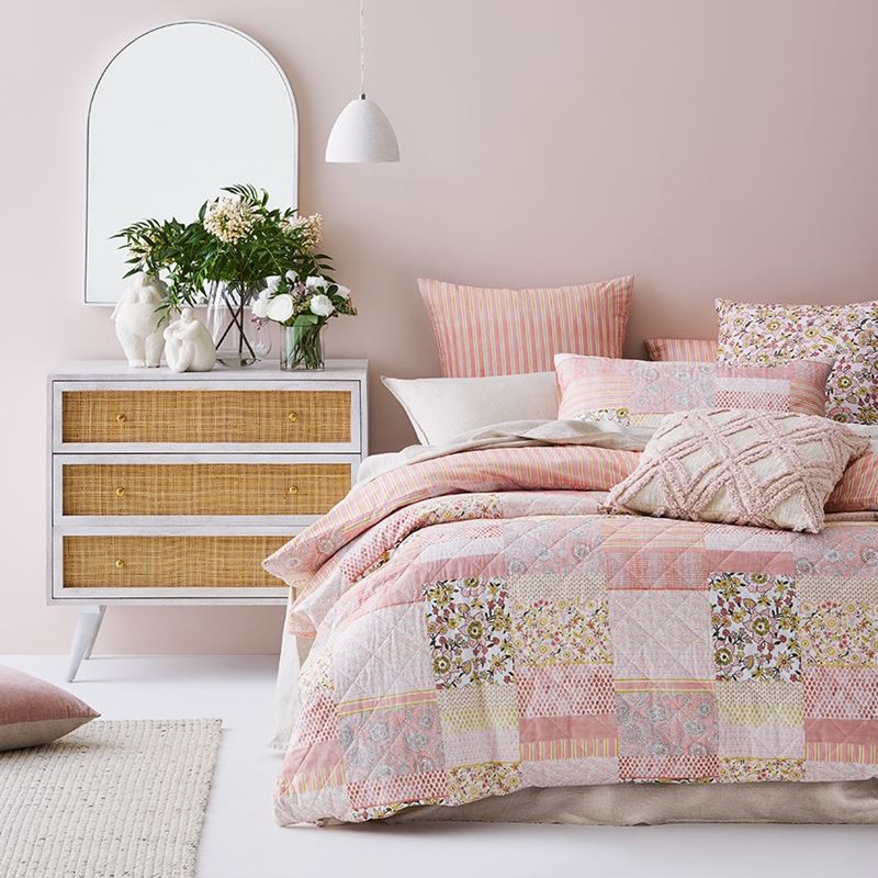Polly Pink Quilted Quilt Cover Separates