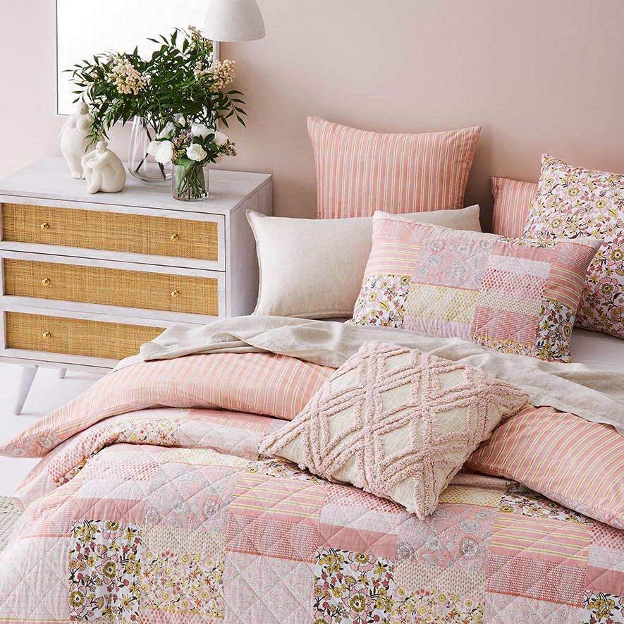 Polly Pink Quilted Quilt Cover Separates Adairs