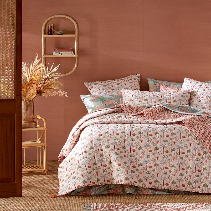 Karina Jambrak Palm Garden Quilted Coverlet Queen/King Multi Coverlet