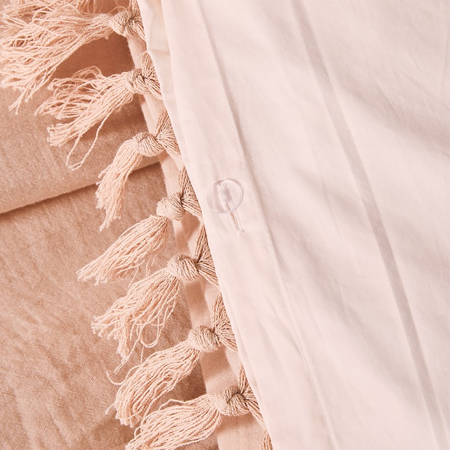 Erin Tassel Dusty Pink Quilt Cover Set + Separates Adairs