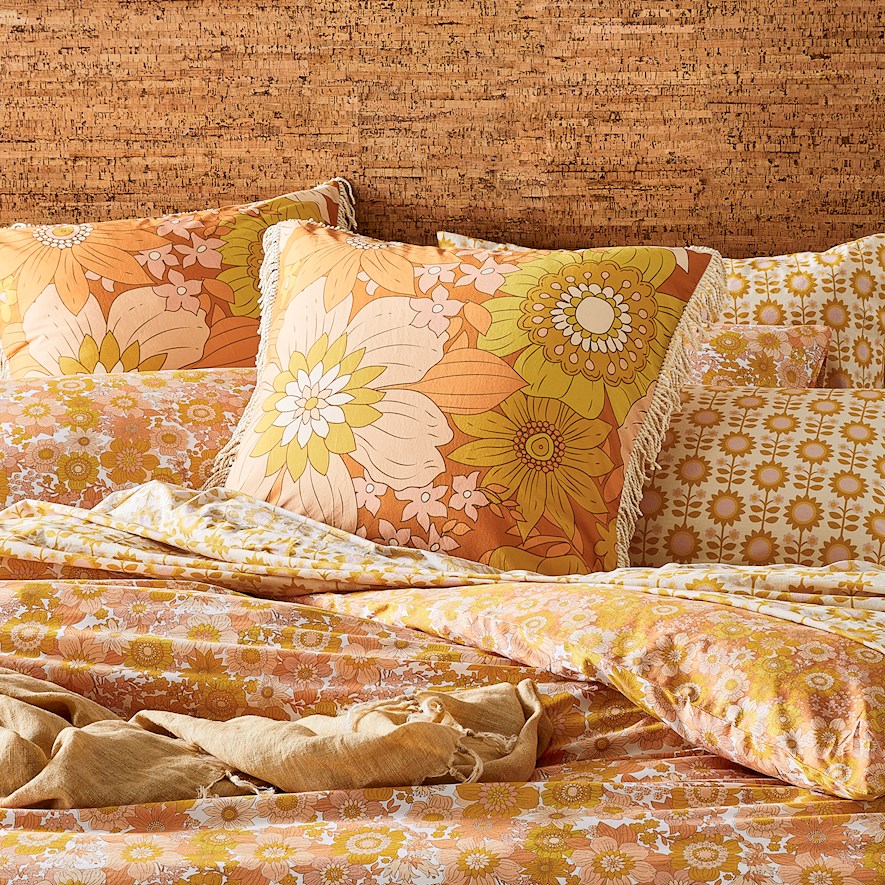 Cynthia Floral Golden Quilt Cover Set + Separates Adairs