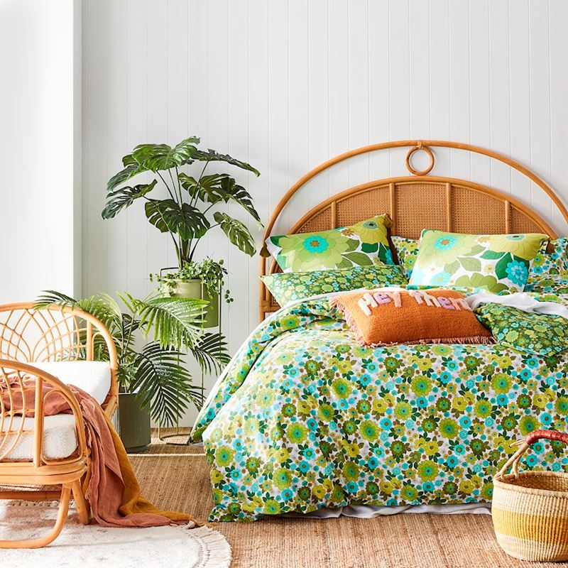 April Floral Green Quilt Cover Set + Separates