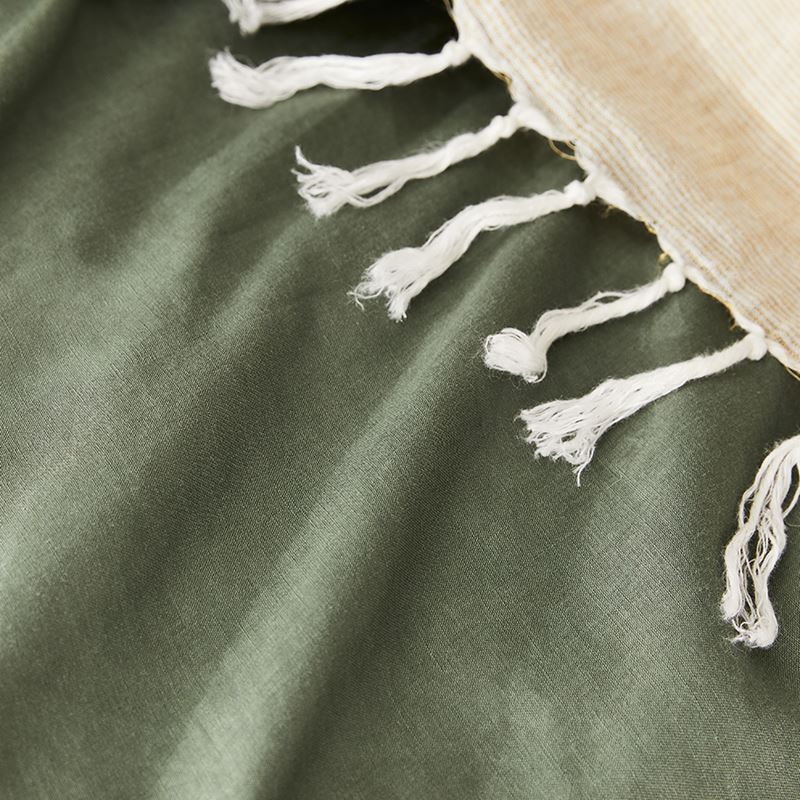 Vintage Washed Linen Khaki Quilt Cover Separates