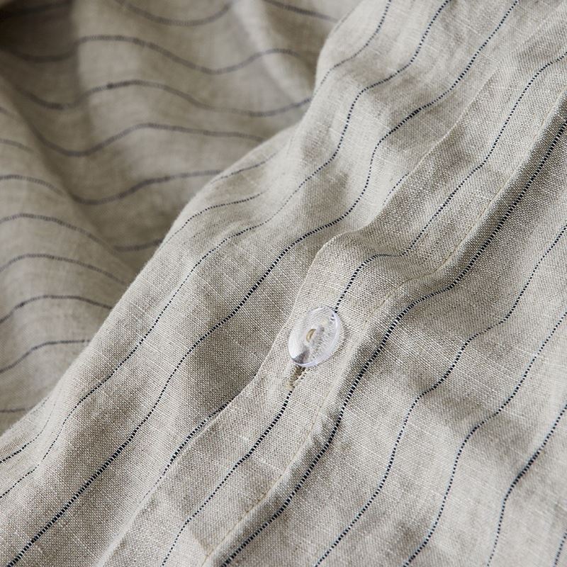 Vintage Washed Linen Linen & Navy Stripe Quilt Cover Separates | Adairs