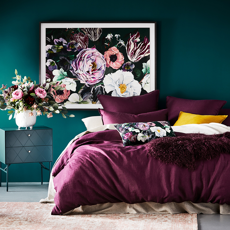 Vintage Washed Linen Wine Quilt Cover Separates Adairs