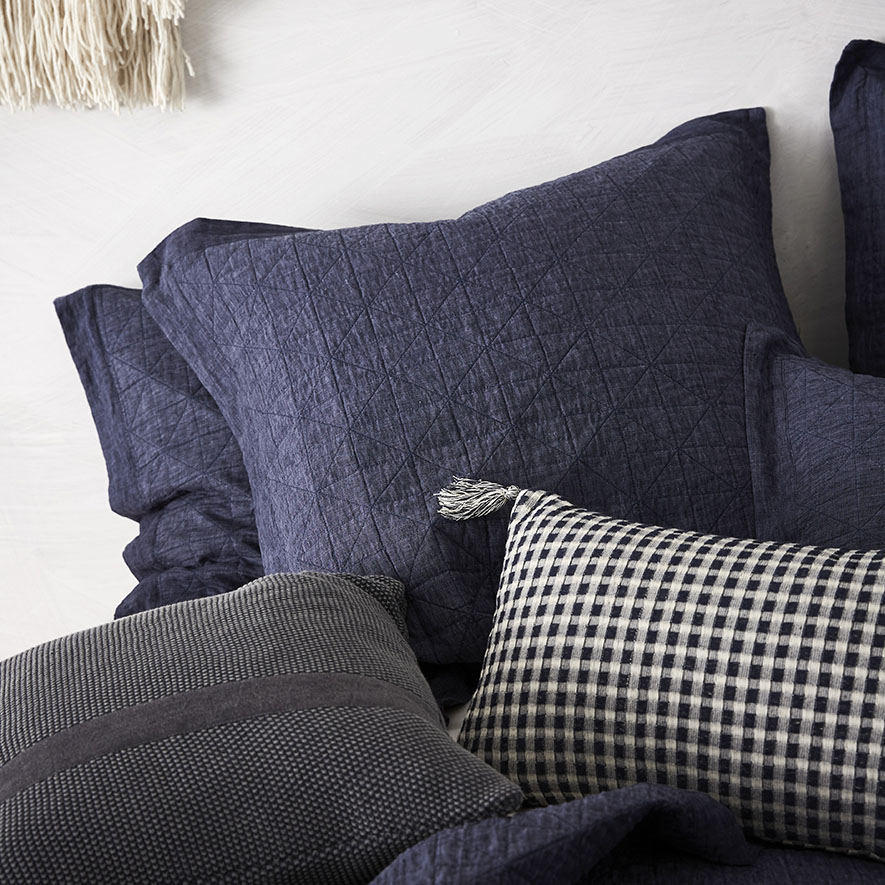 Home Republic Vintage Washed Linen Denim Coverlet Adairs