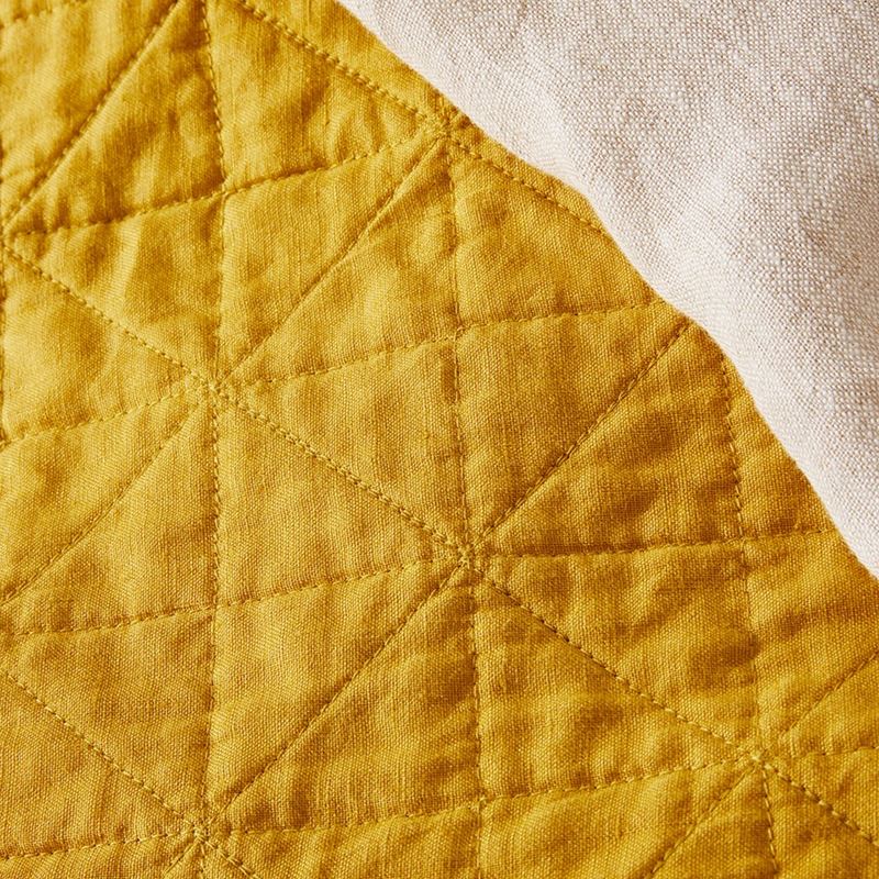 Vintage Washed Linen Sunflower Coverlet Separates