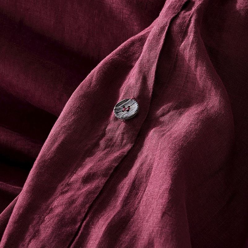 Vintage Washed Linen Bordeaux Quilt Cover Separates