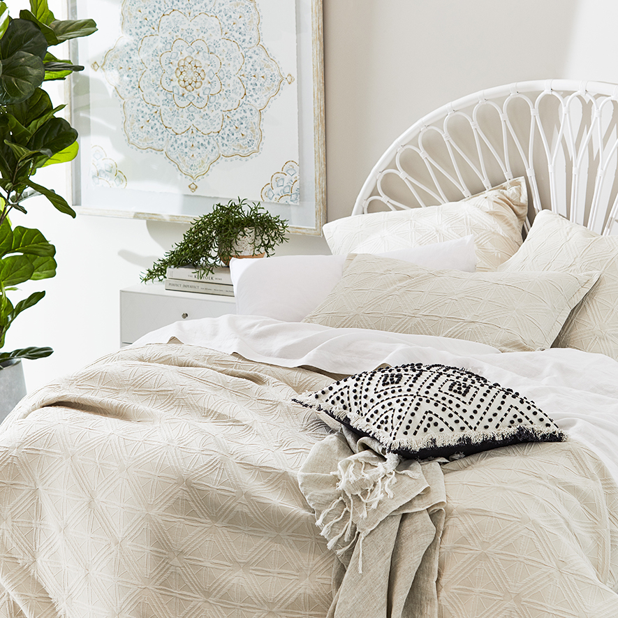 Villa Oatmeal Quilt Cover Separates Adairs