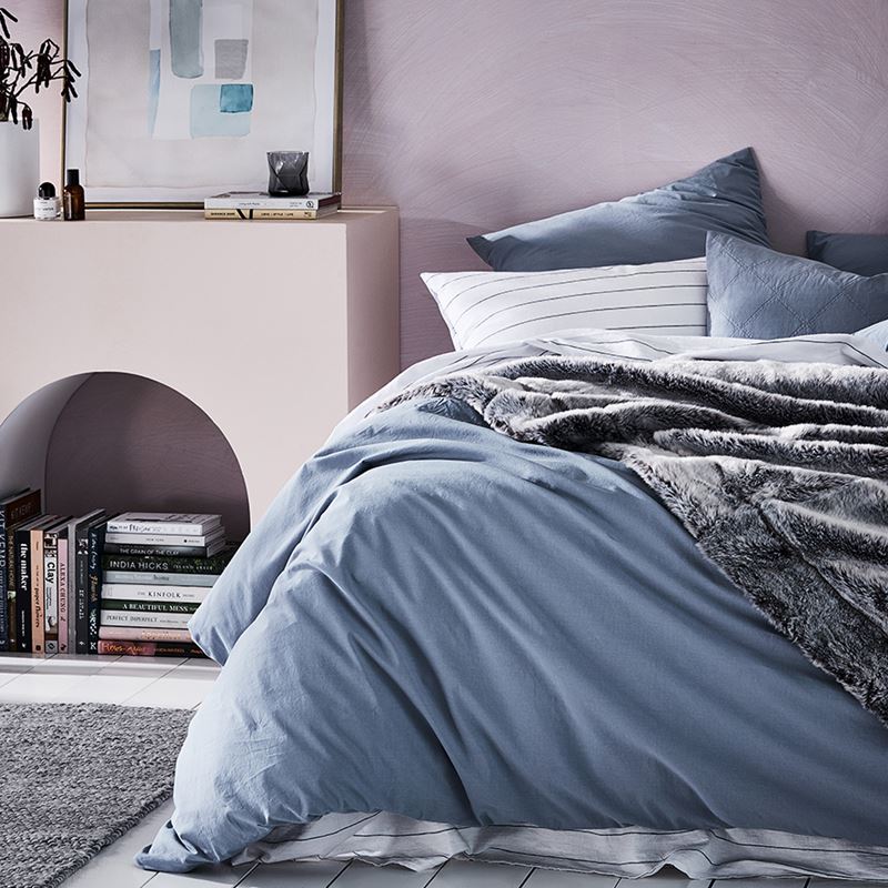 Stonewashed Cotton Dusty Blue Quilt Cover Separates