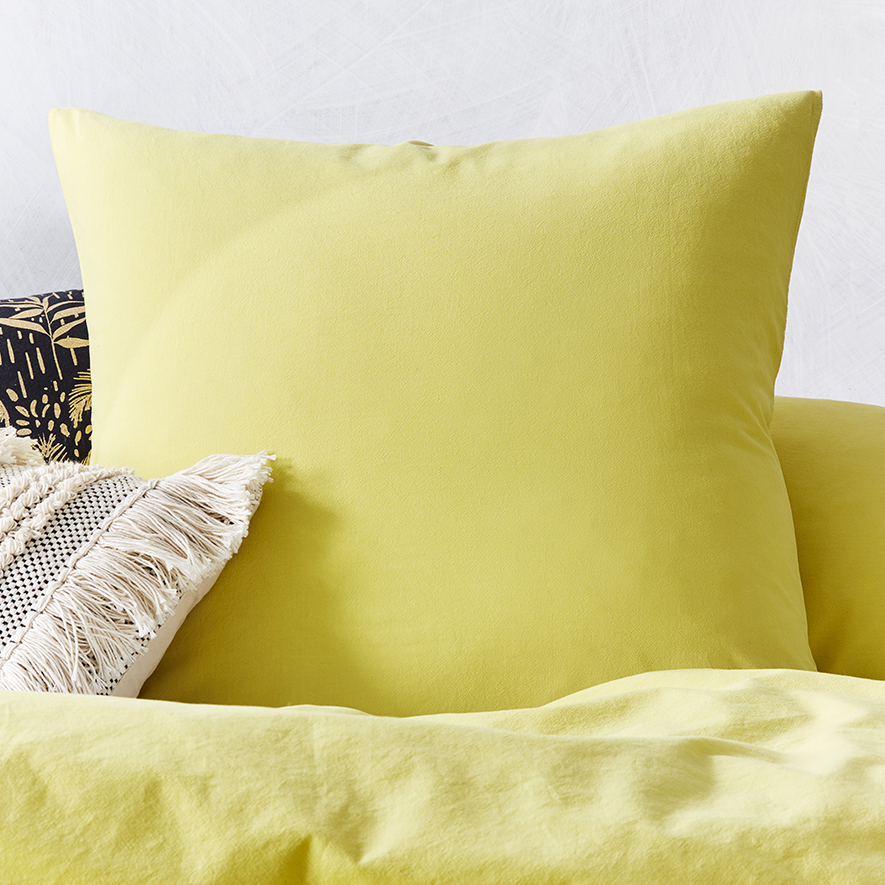 Home Republic Stonewashed Cotton Quilt Cover Lemon Adairs