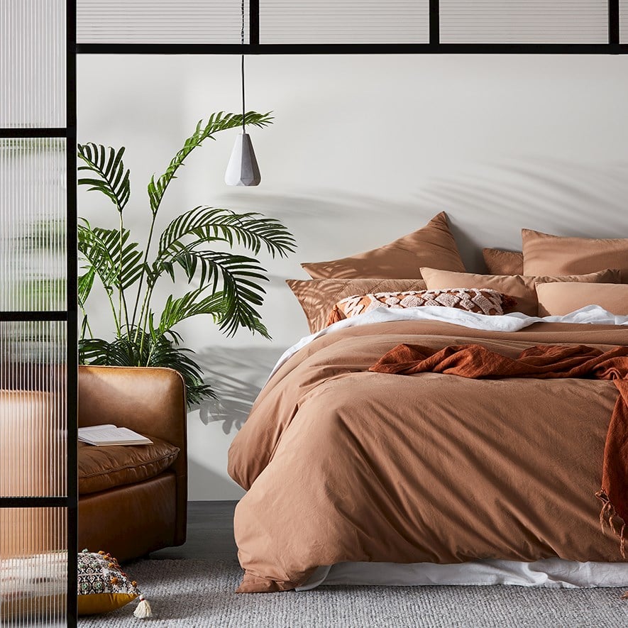 Stonewashed Cotton Earth Quilt Cover Separates Adairs