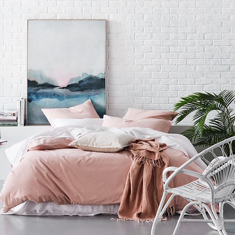 Stonewashed Cotton Dusty Pink Quilt Cover Separates
