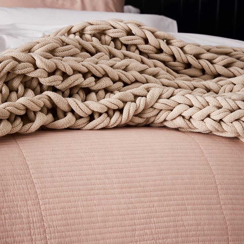 Stonewashed Cotton Dusty Pink Coverlet