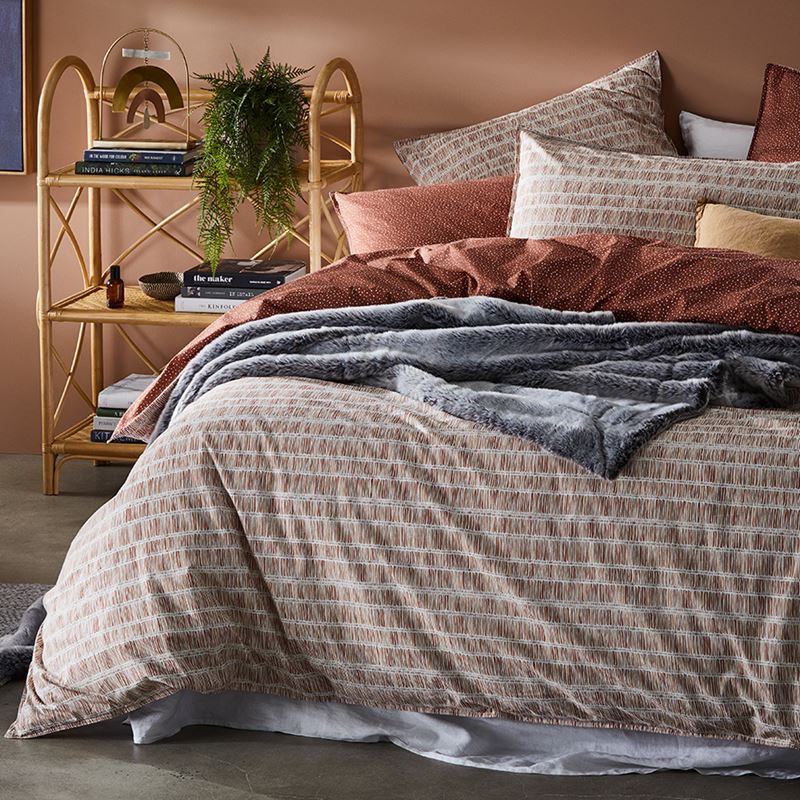 Stonewashed Printed Cotton Clay Fleck Quilt Cover Separates
