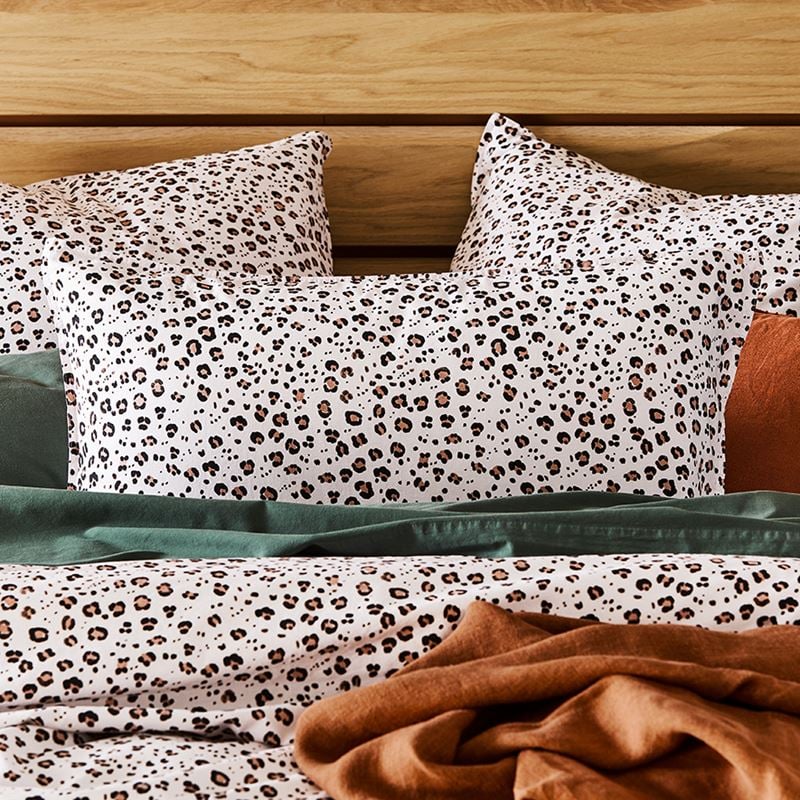 Stonewashed Cotton Printed Nude Leopard Quilt Cover Separates