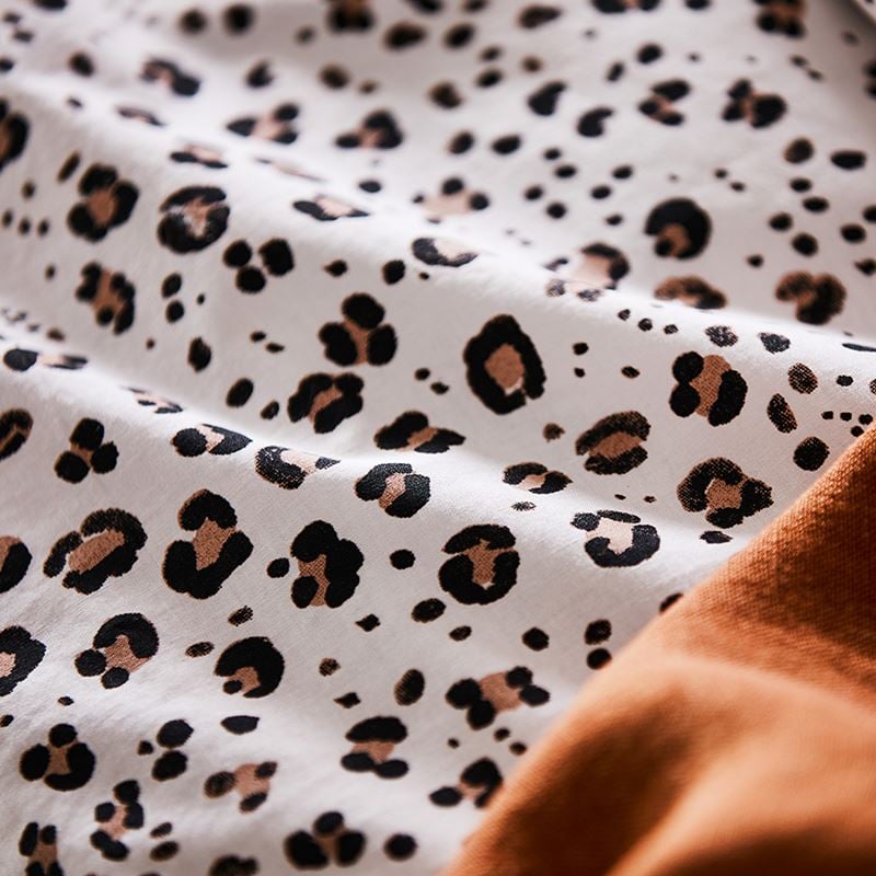 Stonewashed Cotton Printed Nude Leopard Quilt Cover Separates