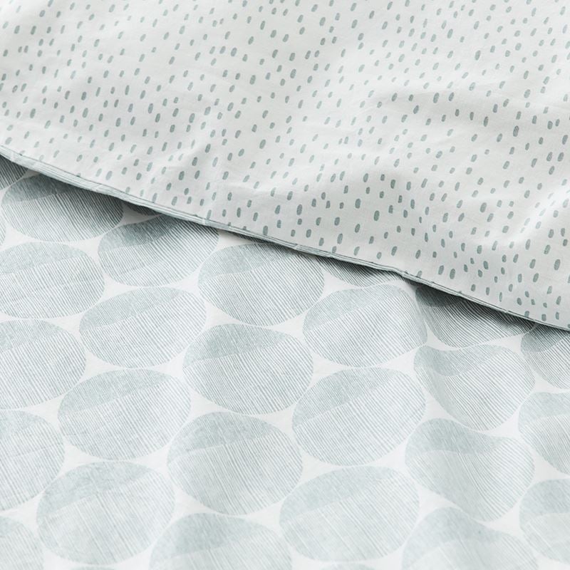 Stonewashed Printed Cotton Powder Blue Spot Quilt Cover Separates