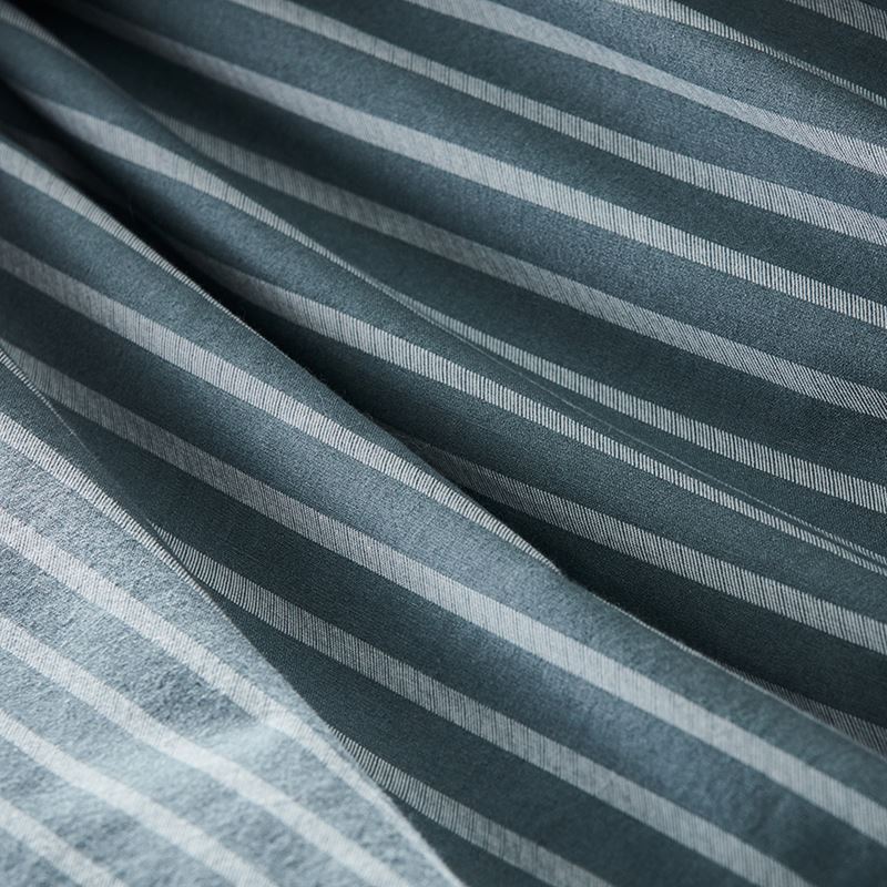 Stonewashed Printed Cotton Sage Stripe Quilt Cover Separates