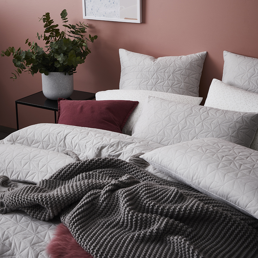 Home Republic Fleck Flannelette Quilted Silver Quilt Cover Set Adairs