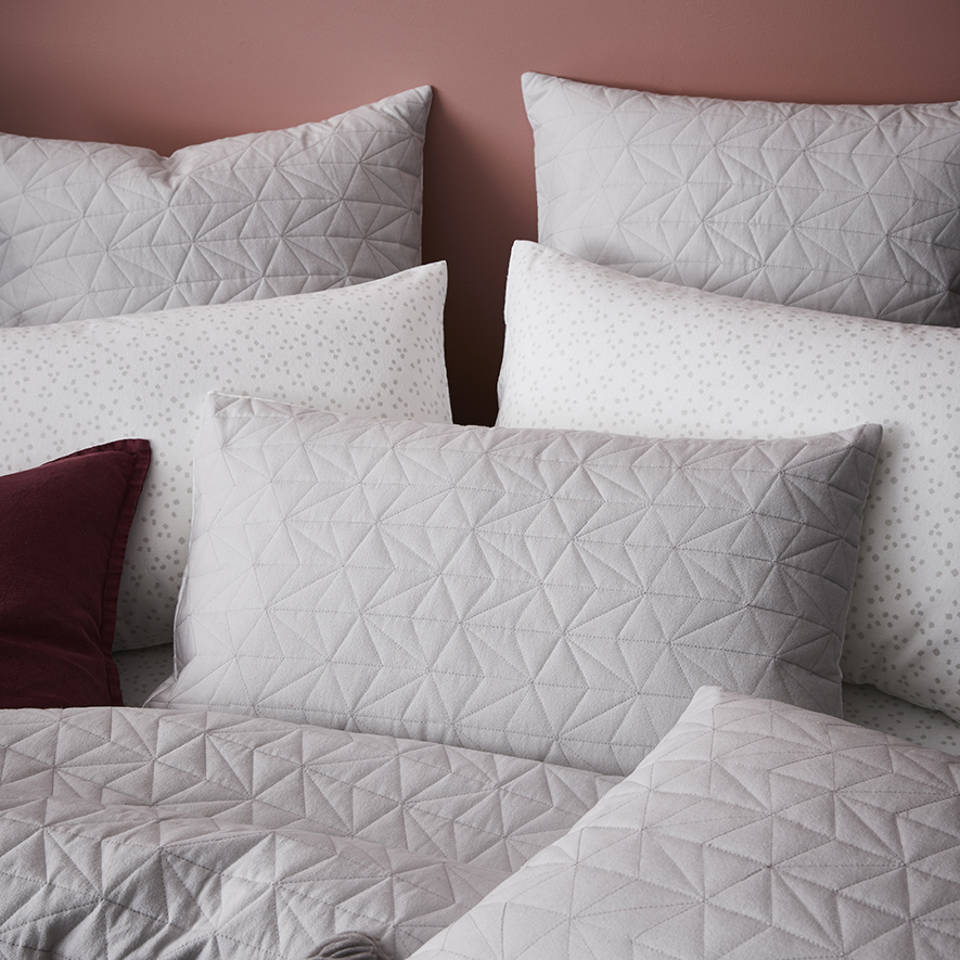 Home Republic Fleck Flannelette Quilted Silver Quilt Cover Set Adairs