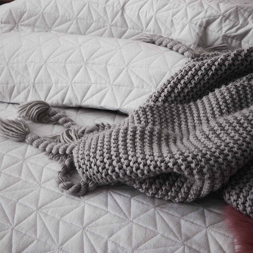 Home Republic Fleck Flannelette Quilted Silver Quilt Cover Set Adairs