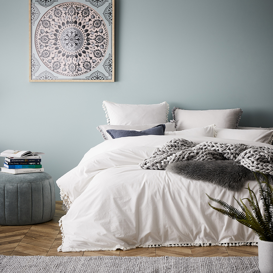 Stonewashed Tassel Cotton Quilt Cover 