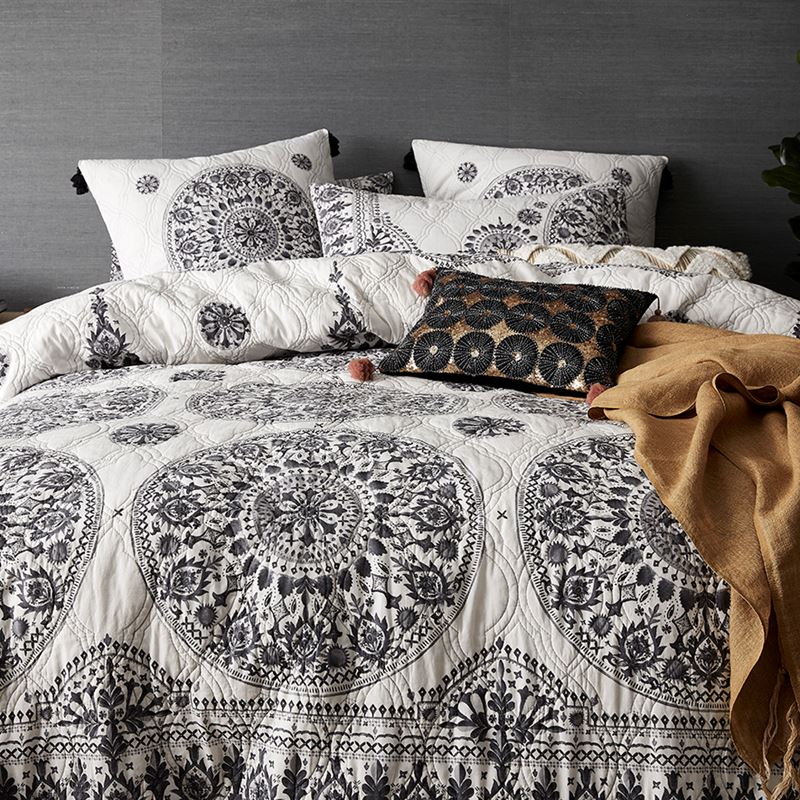 Onie Slate Quilted Quilt Cover Separates