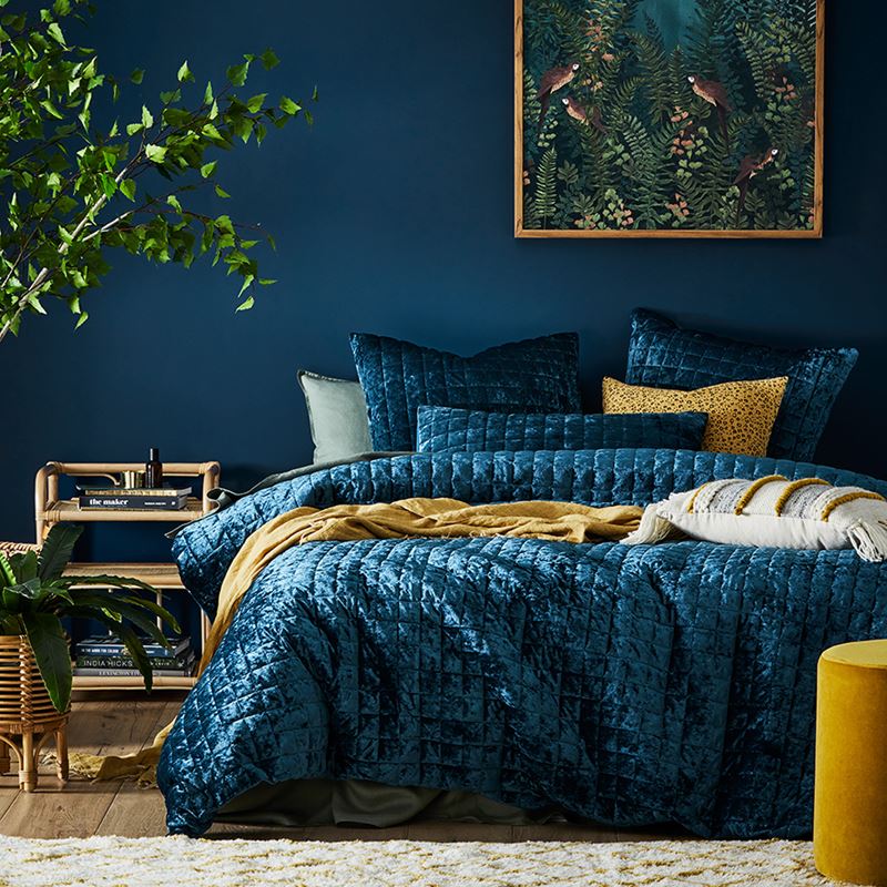 York Velvet Navy Quilted Quilt Cover Separates