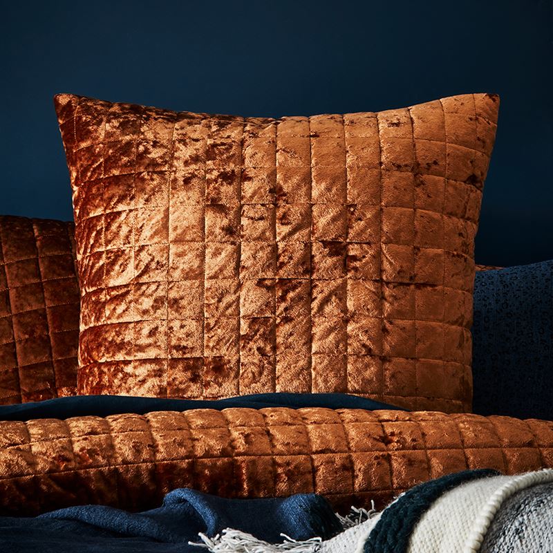 York Velvet Tobacco Quilted Quilt Cover Separates