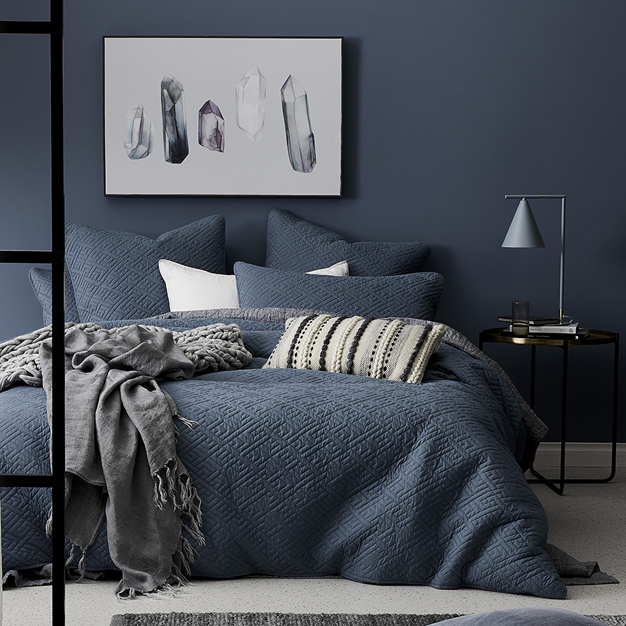 Saxon Denim Quilted Quilt Cover Separates Adairs