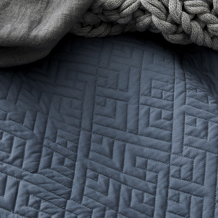 Saxon Denim Quilted Quilt Cover Separates Adairs