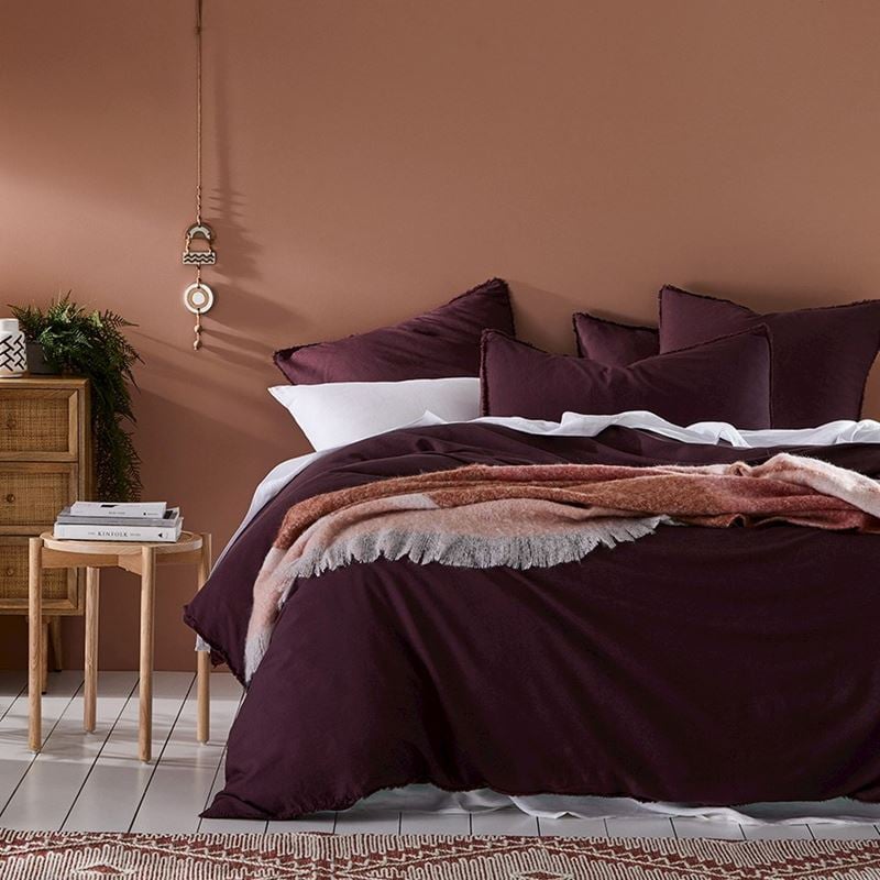 Bamboo Linen Wine Quilt Cover Separates