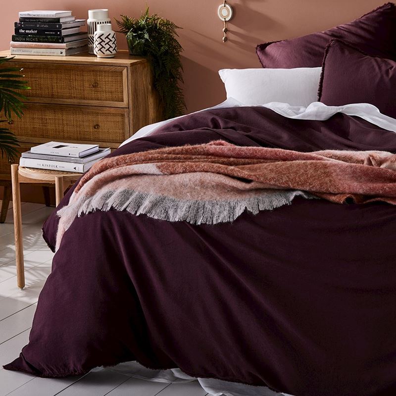 Bamboo Linen Wine Quilt Cover Separates