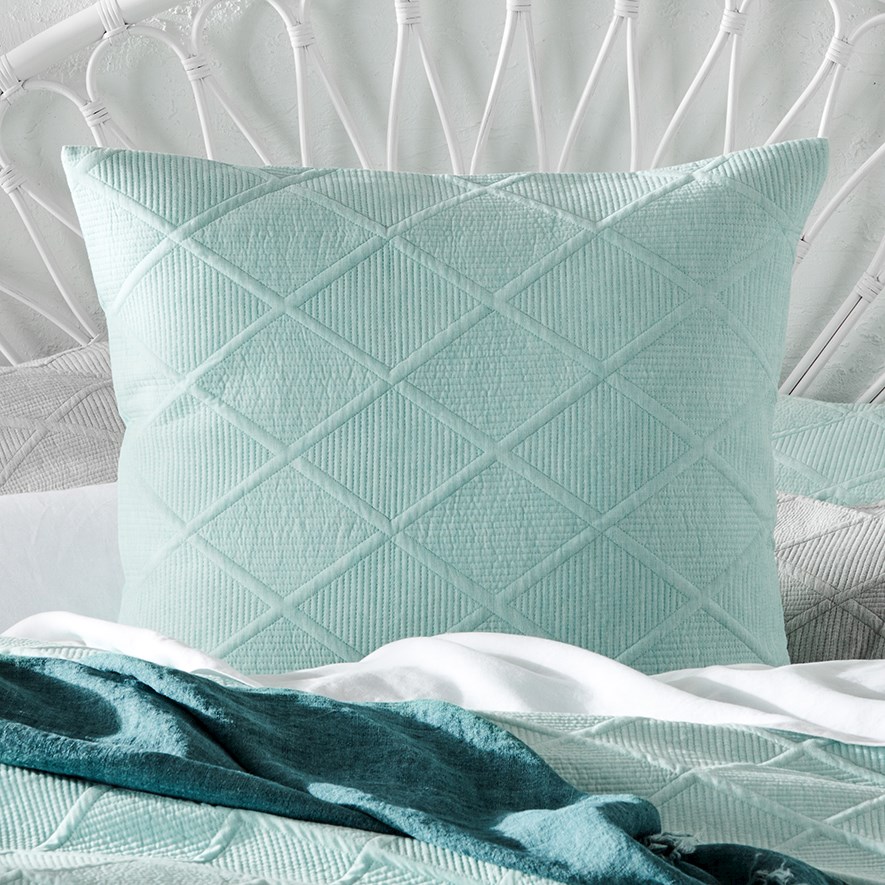 Atticus Duck Egg Quilted Quilt Cover Separates Adairs