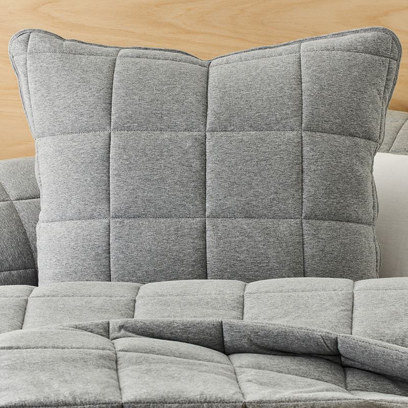 Ultra Soft Jersey Grey Marble Quilted Coverlet Separates