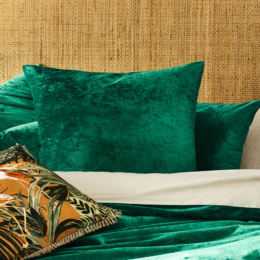Home Republic Luxe Velvet Emerald Quilt Cover Separates Adairs